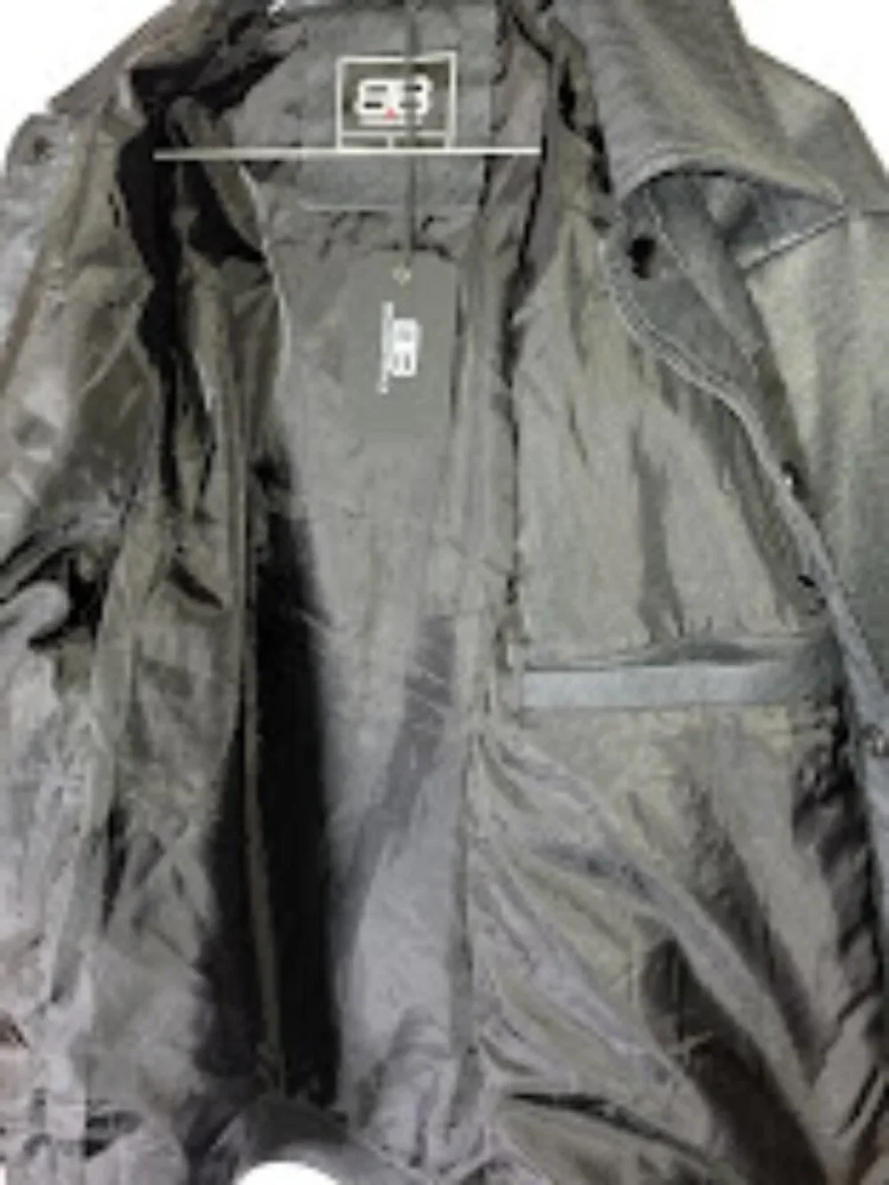 Benjamin Black Med Men’s Black Mixed Media Faux Leather Quilted Trucker Jacket
